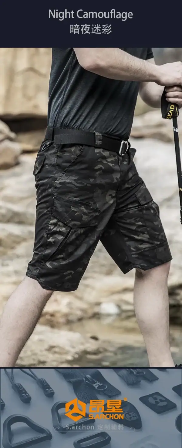 ខោខ្លី Tactical Cargo ស្រាល សម្រាប់ Outdoor និងពាក់ប្រចាំថ្ងៃ.
