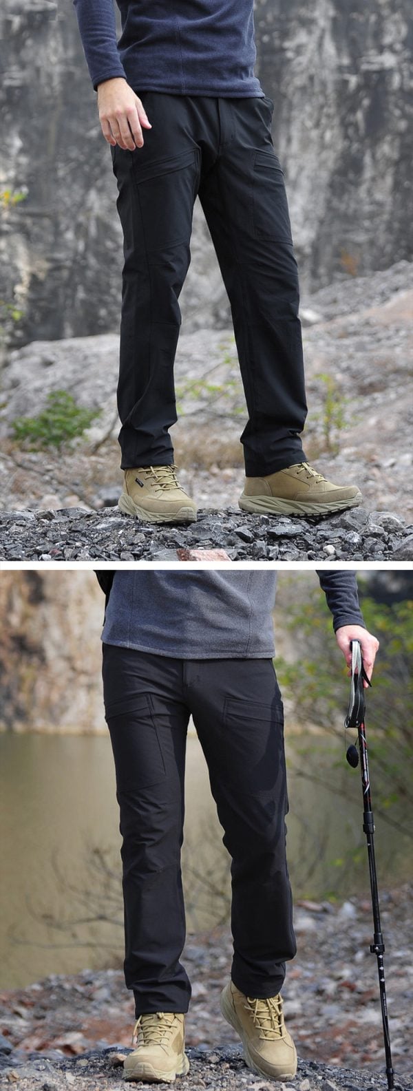 SHL05 Long Sleeve Quick-Drying Tactical Outdoor Shirt in khaki style for outdoor activities.