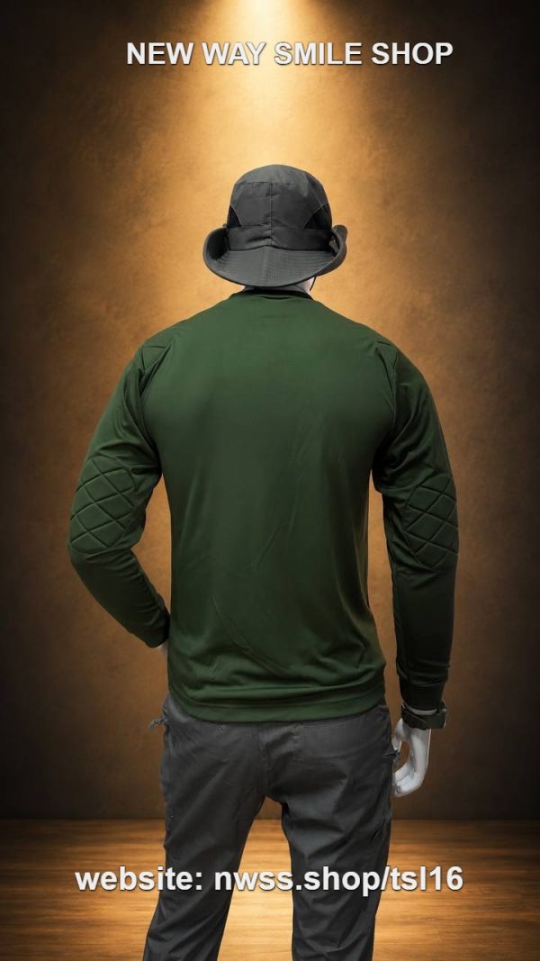 Long sleeve tactical outdoor shirt in green for outdoor activities and tactical use.
