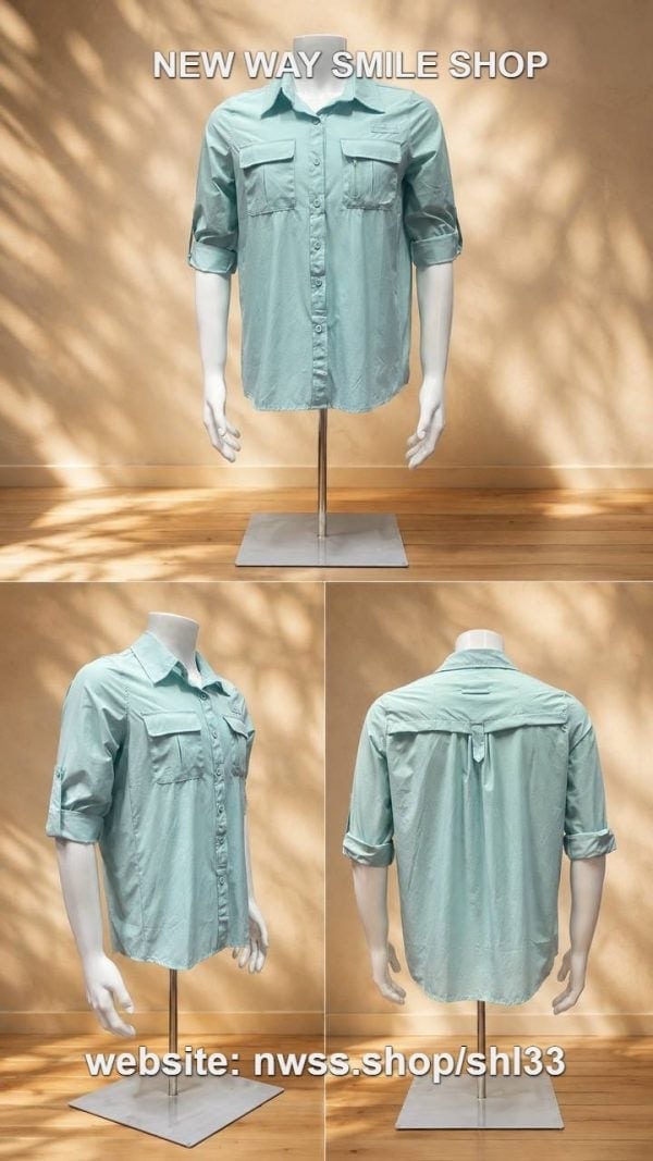 Long sleeve tactical outdoor shirt in beige with front pockets and quick-drying fabric for outdoor activities.