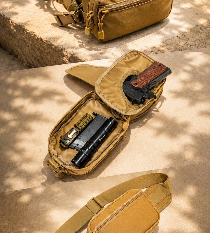 BG67 Outdoor Multifunctional Tactical Waist Bag with Separate Holster-Style Pouch