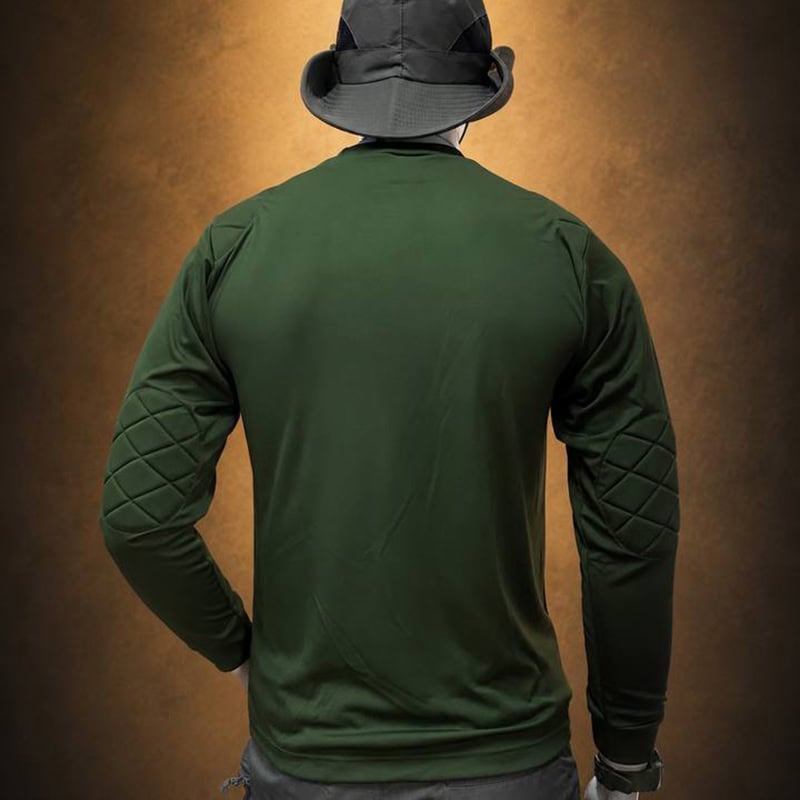 TSL16 Long-Sleeve Tactical Performance Shirt in green with quilted elbow patches.