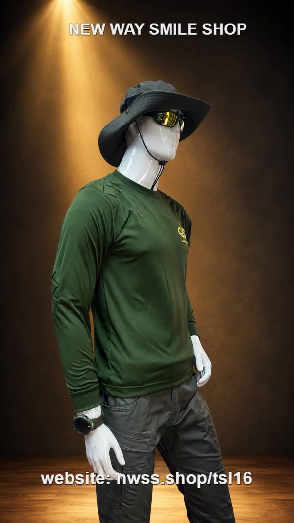 TSL16 Long-Sleeve Tactical Performance Shirt in green with tactical outdoor style.