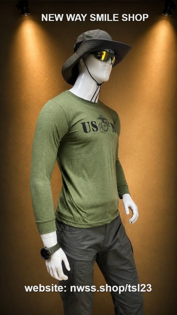 SHL05 Long Sleeve Quick-Drying Tactical Outdoor Shirt in khaki color for outdoor activities.