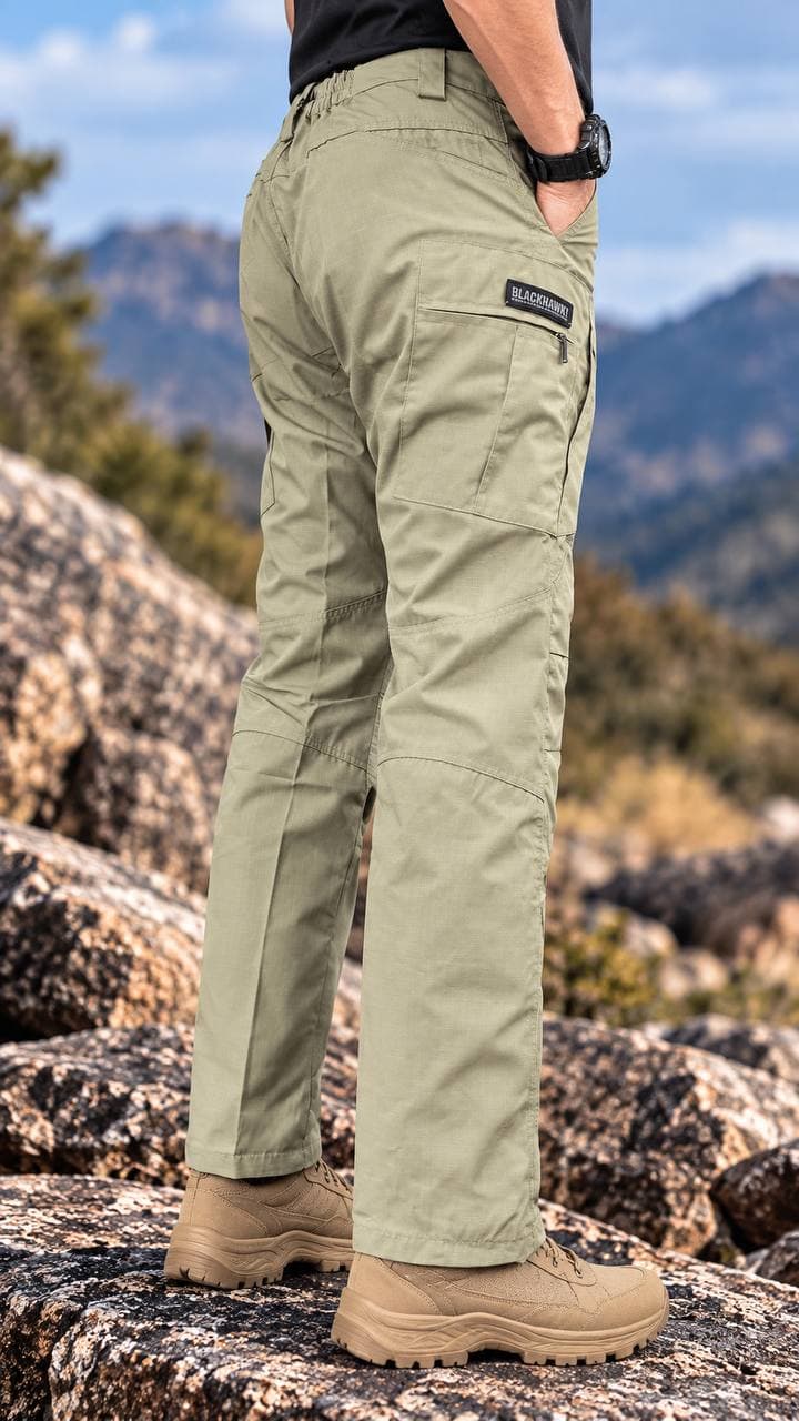 ខោ Tactical Cargo ពណ៌កាគី មានហោប៉ៅប្រើការច្រើន IX52 - Image 3