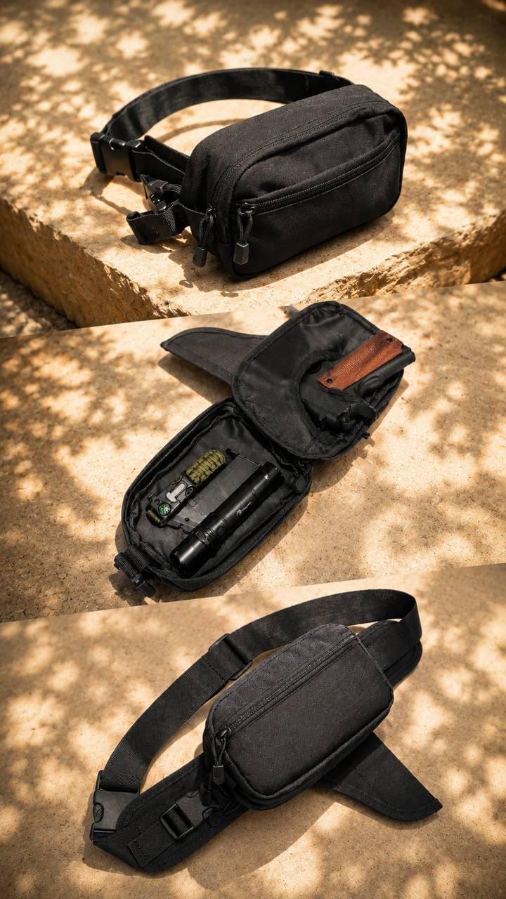 កាបូបចង្កេះ Tactical សម្រាប់ក្រៅផ្ទះ មានថង់ចំហៀងបែប Holster សម្រាប់ការប្រើប្រាស់ក្រៅផ្ទះ និងសកម្មភាពចងចាំ.
