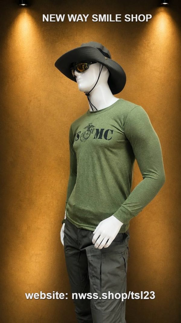 Long sleeve tactical outdoor shirt in green for outdoor activities and tactical use.