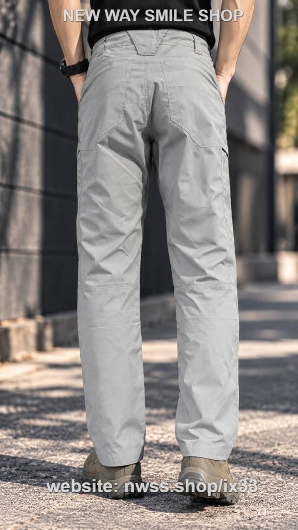 Light gray tactical pants for outdoor, work, and daily wear, designed for durability and comfort.