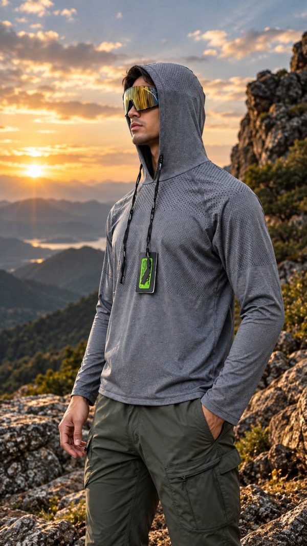 Long sleeve tactical outdoor shirt in green for outdoor activities and tactical use.