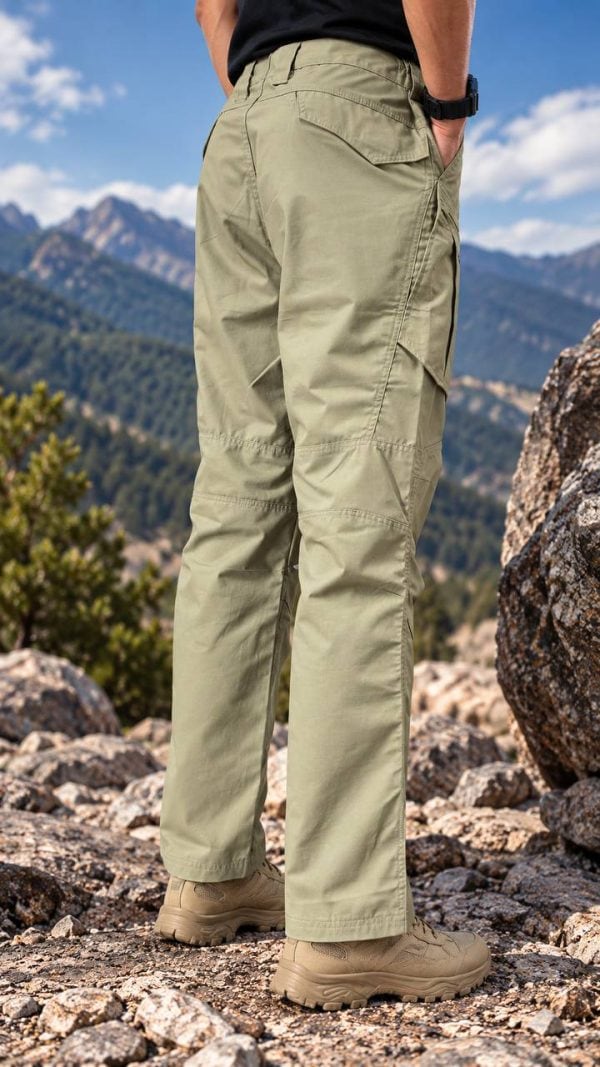 ខោ Tactical Cargo ពណ៌ខាគី សម្រាប់ការប្រើប្រាស់ក្រៅប្រទេស និងការផ្សងព្រេង។.