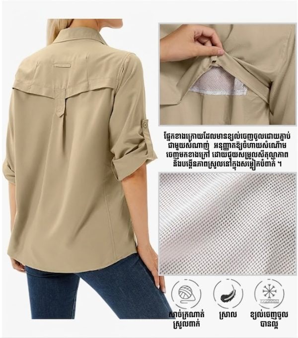 Long sleeve tactical outdoor shirt in green for outdoor activities and tactical use.