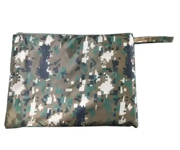 CG22 Multifunction camouflage waterproof rain poncho for outdoor and tactical use in camouflage pattern.