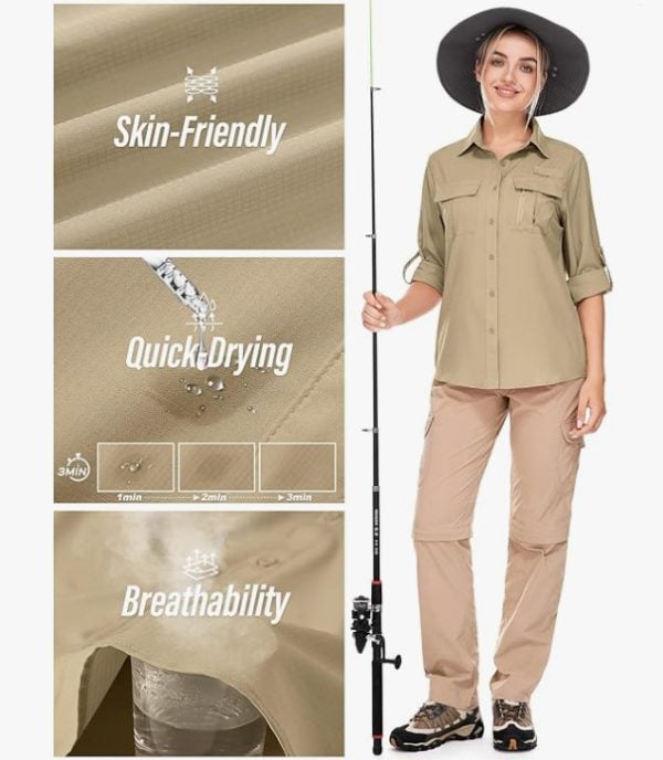 SHL05 Long Sleeve Quick-Drying Tactical Outdoor Shirt in olive green with a modern fit.