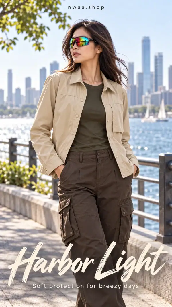 JK13 lightweight quick-dry stretch long-sleeve shirt jacket in khaki for outdoor and tactical use.