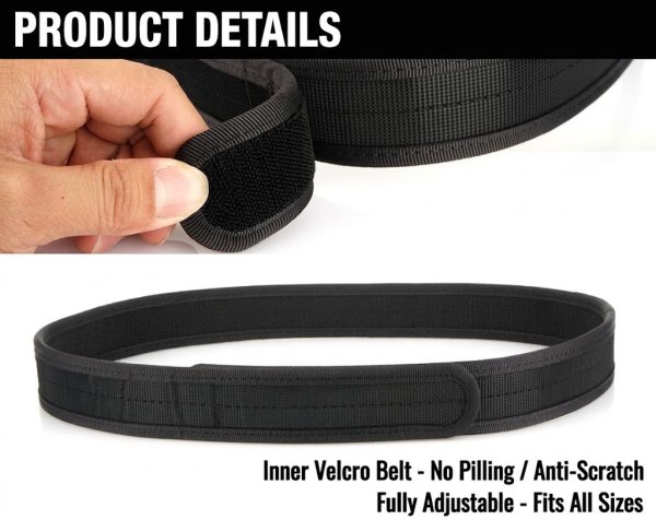TBK10 Tactical Quick-Release MOLLE Belt with Inner Velcro, black, fully adjustable for outdoor tactical use.