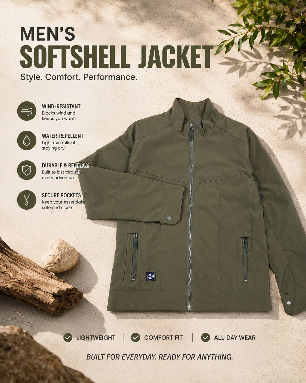 JK06 អាវក្រៅ Softshell បុរស ស្រាល សម្រាប់ក្រៅផ្ទះ ធ្វើដំណើរ និងប្រើប្រចាំថ្ងៃ - Image 4