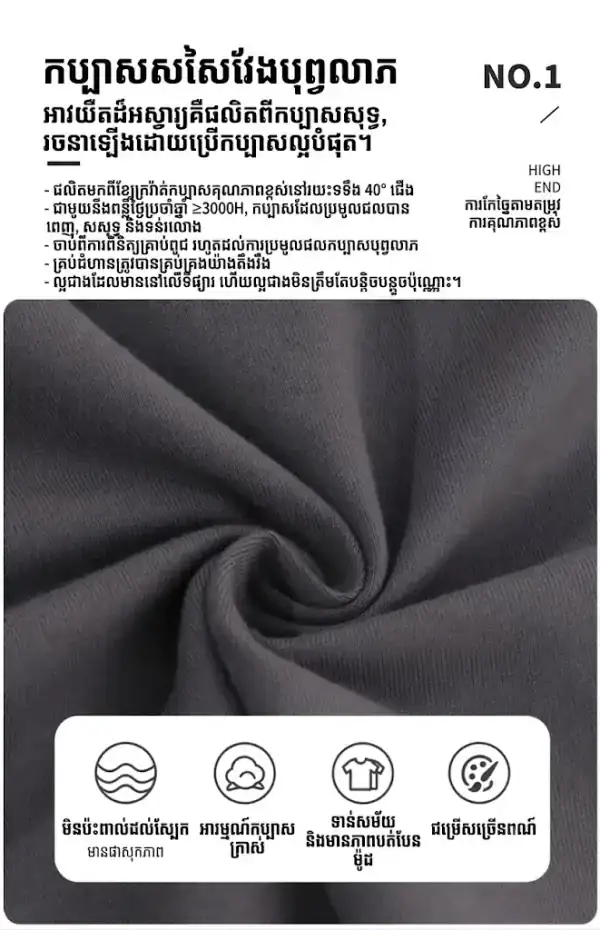 អាវយឺតបុរសដៃខ្លីកប្បាស 230g ម៉ូតធ្លាក់ស្មា ស្បែកកប្បាសស្អាត និងមានគុណភាពខ្ពស់សម្រាប់ប្រើប្រាស់ប្រចាំថ្ងៃ។.