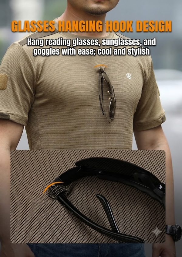 Tactical long sleeve shirt in olive green with dual chest pockets and wrinkle-resistant fabric.