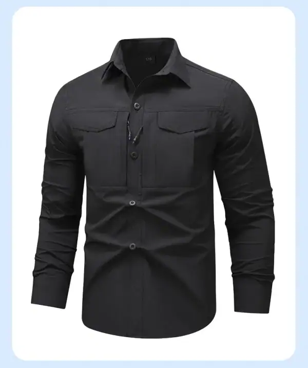 អាវដៃវែង និងខោ Workwear ស្រាល ពណ៌ខ្មៅ សម្រាប់ការងារ និងប្រើប្រាស់ក្រៅផ្ទះ.