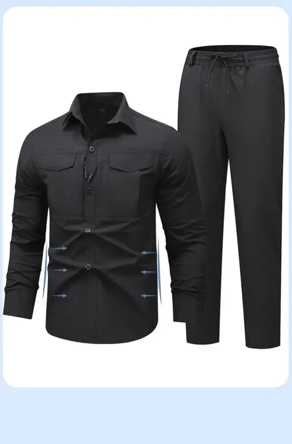 ឈុតអាវដៃវែង និងខោ Workwear ស្រាល និងស្ងួតរហ័ស ស្បែកខ្លី និងស្រាលសម្រាប់ការងារ.