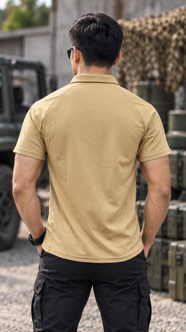 អាវ Polo Tactical ដៃខ្លី Khaki មាន Zip ខាងមុខ, សម្រាប់ការចងចងចងចងចងចងចងចងចងចងចងចងចងចងចងចងចងចងចងចងចងចងចងចងចងចងចងចងចងចងចងចងចងចង.
